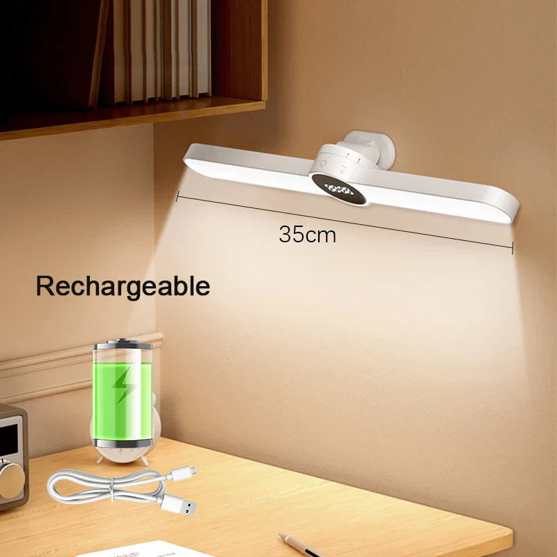 Compact LED Desk Lamp with Clock and USB Port