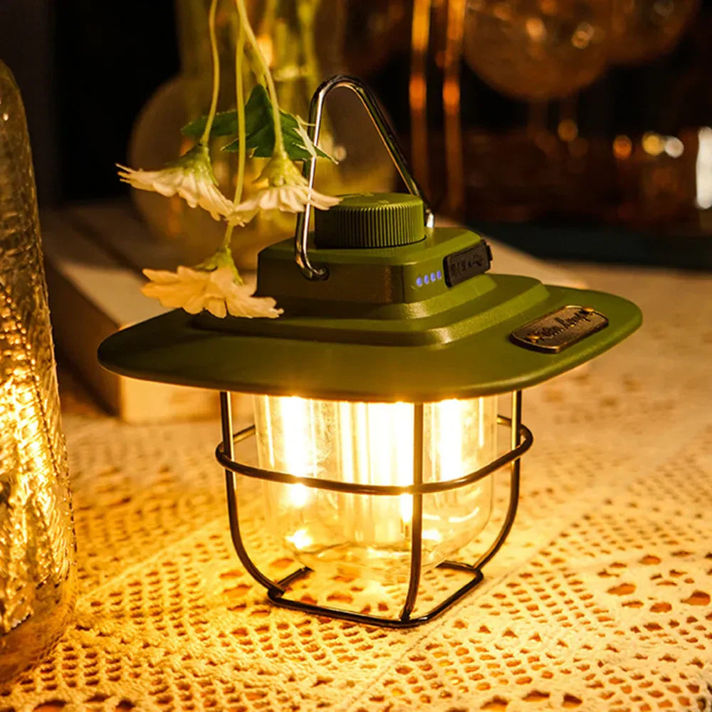 Vintage Portable LED Camp Lantern