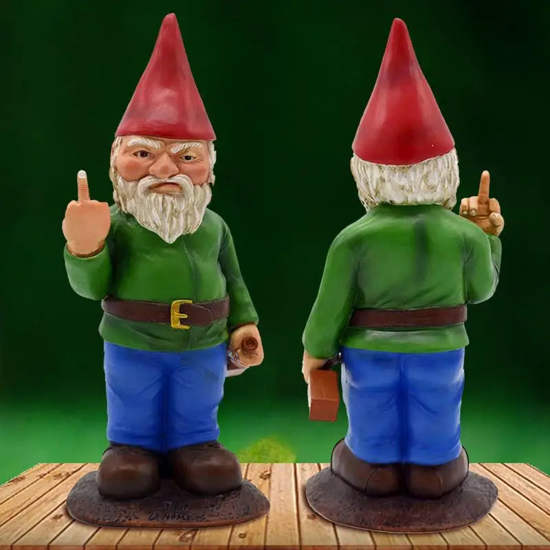 Humorous Gnome Statue for Lawn and Garden Decor