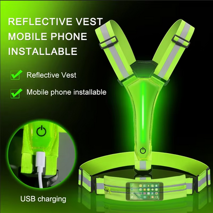 Bright Rechargeable LED Safety Vest with Adjustable Fit