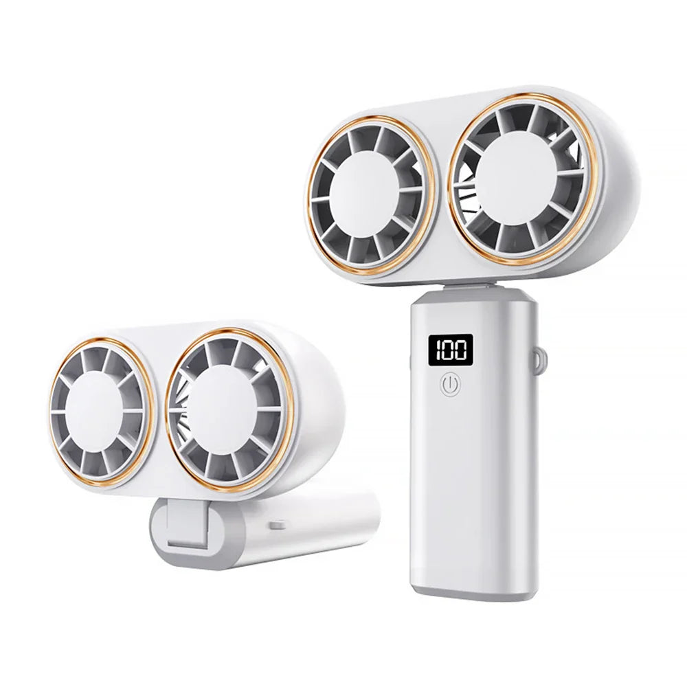Portable Rechargeable Handheld Fan with Digital Screen - Fesara