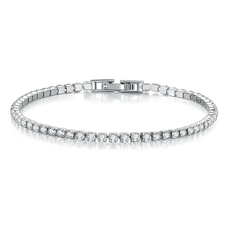 Luxury Silver Tennis Bracelet with Modern Style