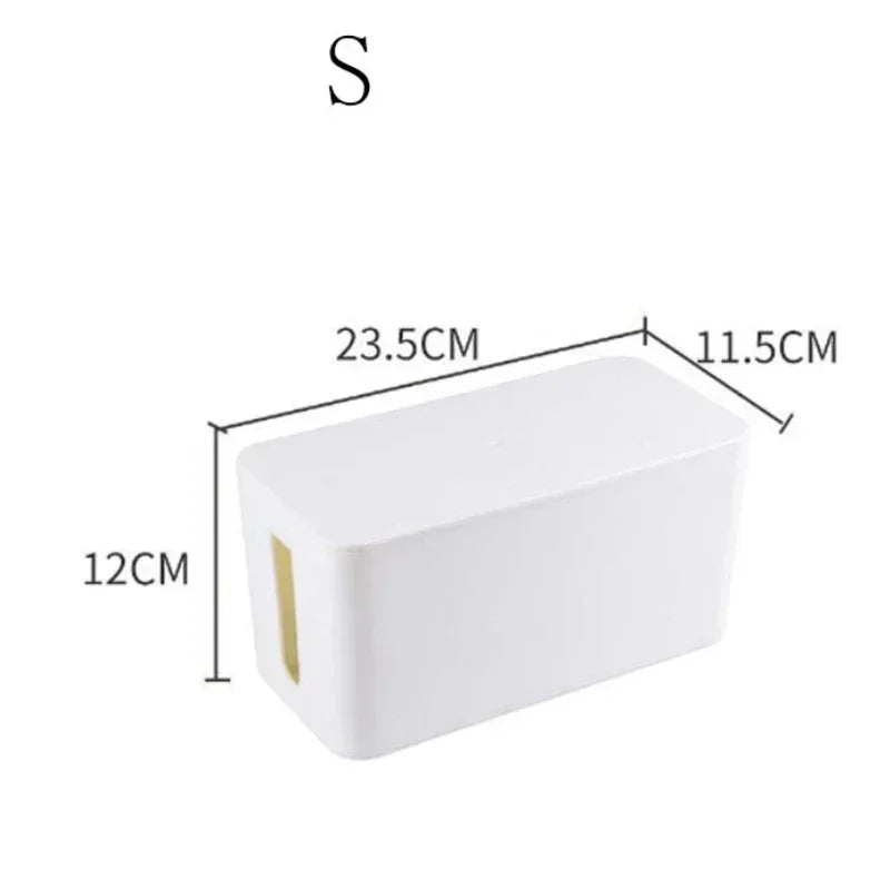 Cable Management Box with Lid - Cord Organizer & Protector