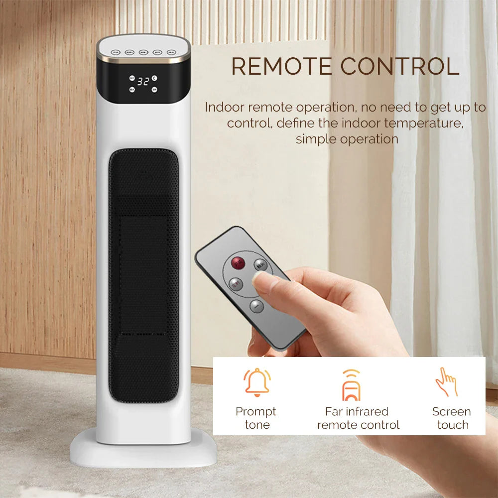 Compact Electric Space Heater with Thermostat and Remote