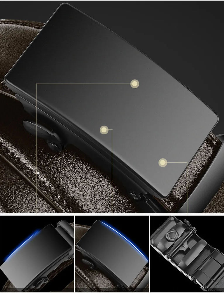 High Quality Leather Belt – Adjustable Metal Buckle for Men