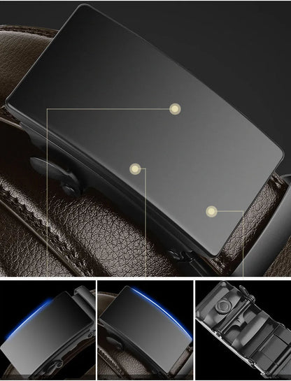 High Quality Leather Belt – Adjustable Metal Buckle for Men