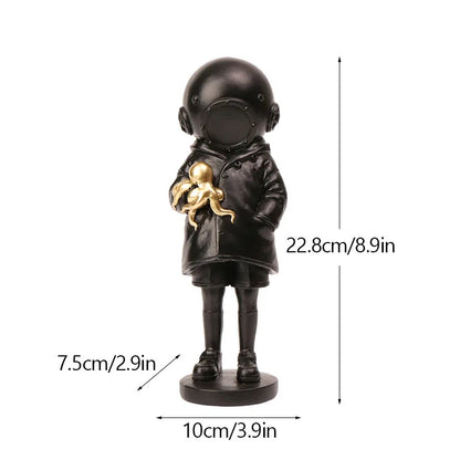 Banksy Figurines | Colorful Pop Art Decor | Home Office Sculptures