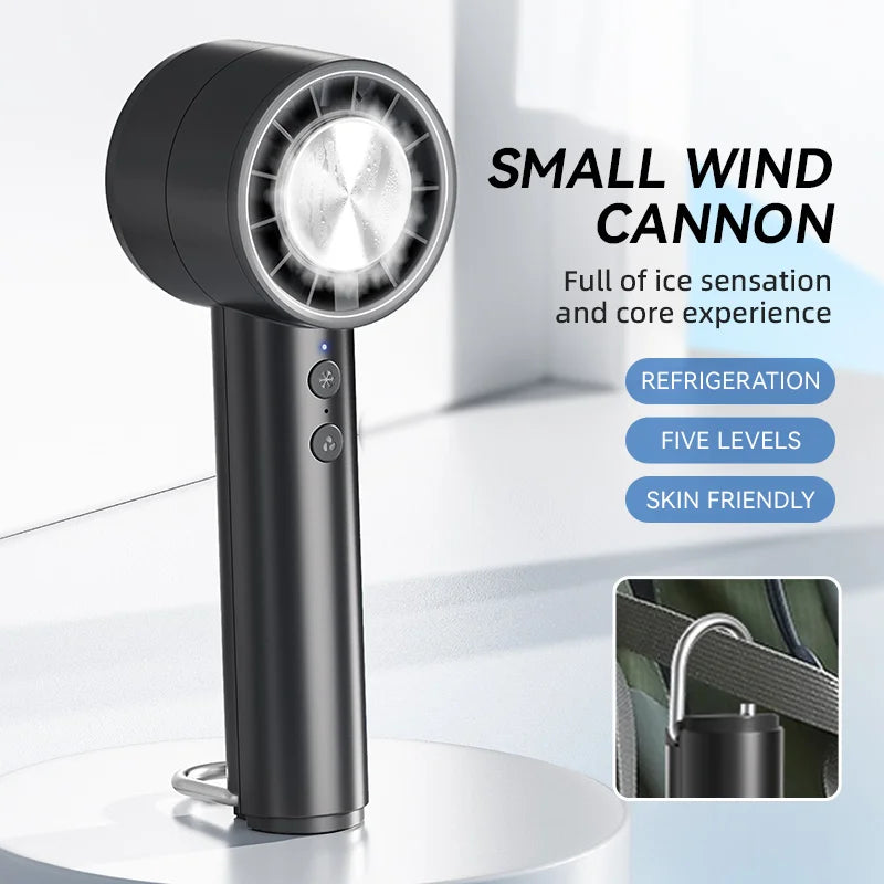 Compact Rechargeable Mini Handheld Fan with LED Display
