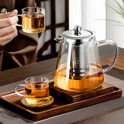 Large Heatproof Glass Teapot with Stainless Steel Infuser