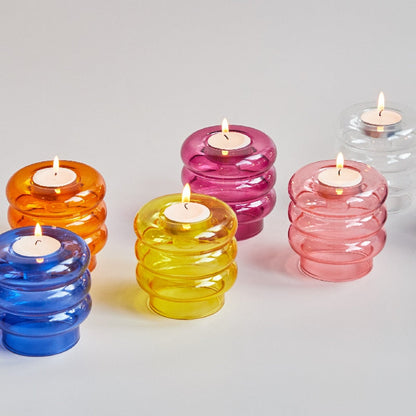 Elegant Double Glass Candle Stand