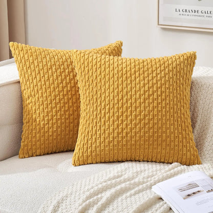 Cozy Striped Velvet Cushion Pillow for Home Decor