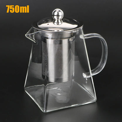Clear Glass Teapot with Metal Infuser, 550/750/950ml