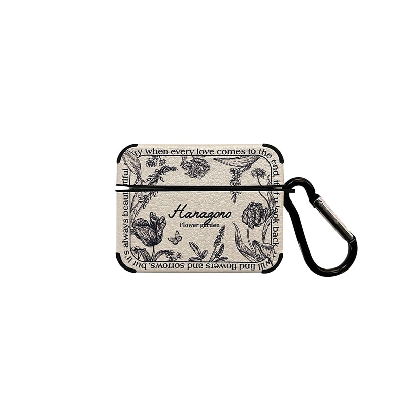 Stylish Floral Leather Airpods Cover