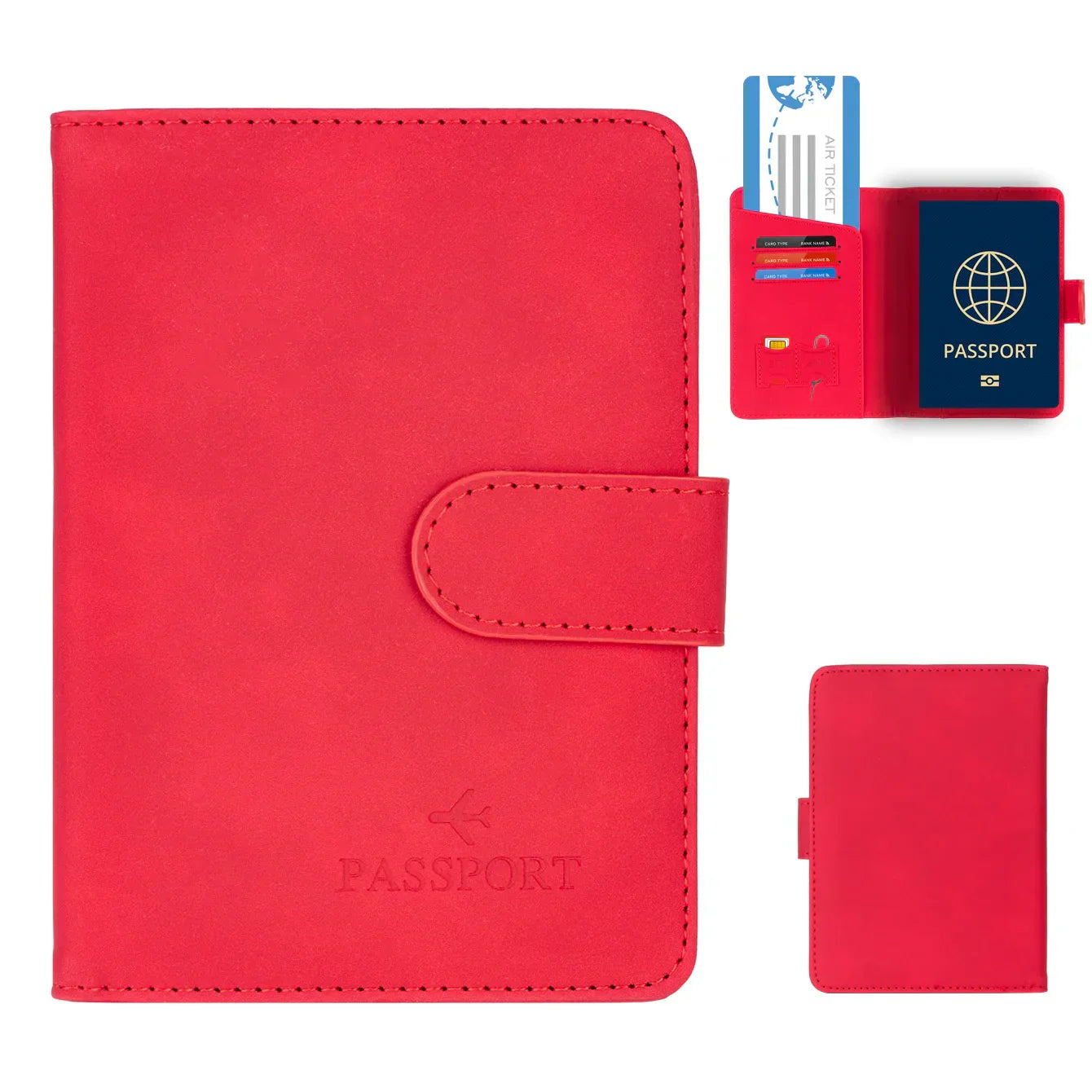 Genuine Leather Passport Wallet with RFID Blocker