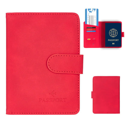 Genuine Leather Passport Wallet with RFID Blocker