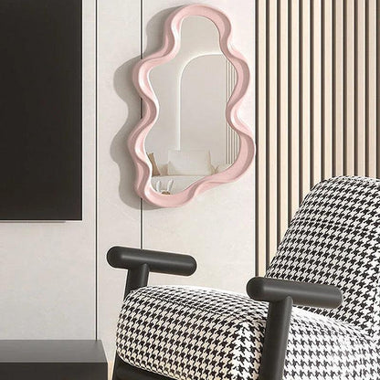 Round White Cloud Wall Mirror