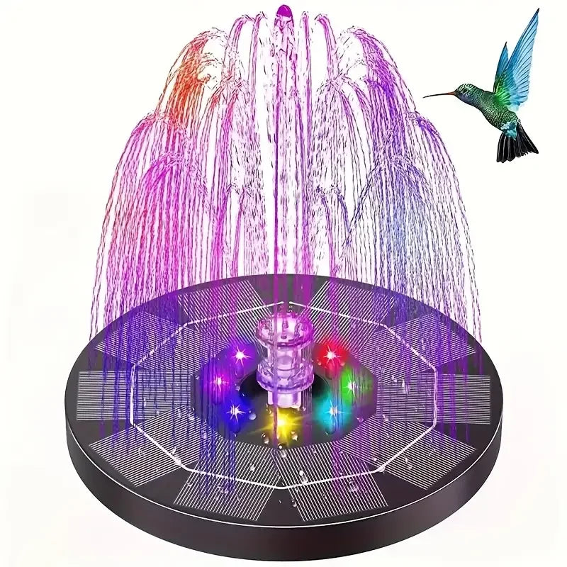 Solar Powered Garden Fountain with RGB LED Lights