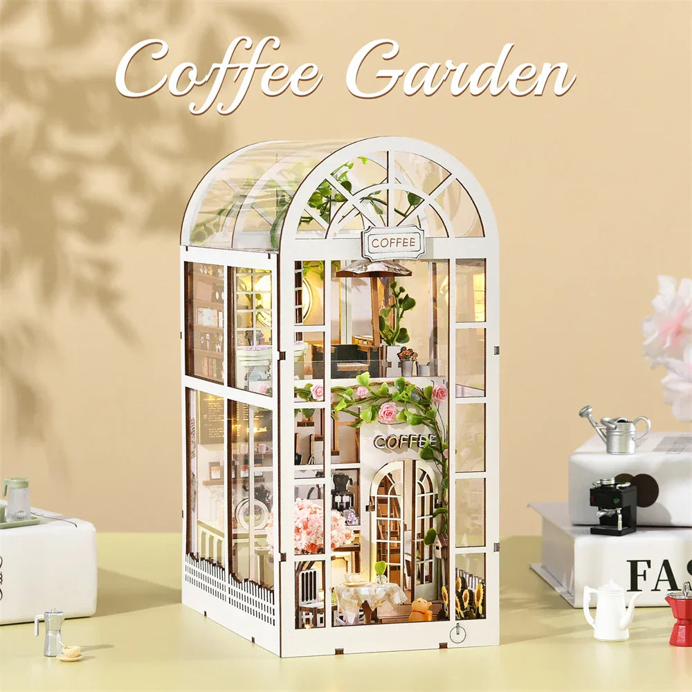 Cozy Mini Coffee Shop Book Nook Kit with LED Light