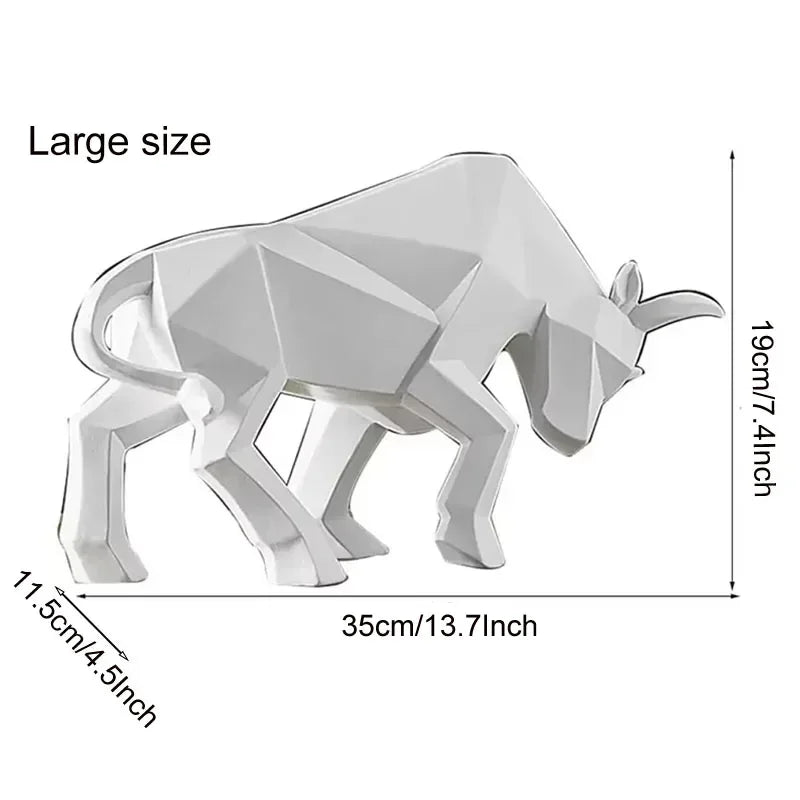Stylish Bull Resin Figurine Modern Nordic Decor