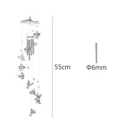 Delicate Metal Wind Chime with Bells and Butterfly Decor