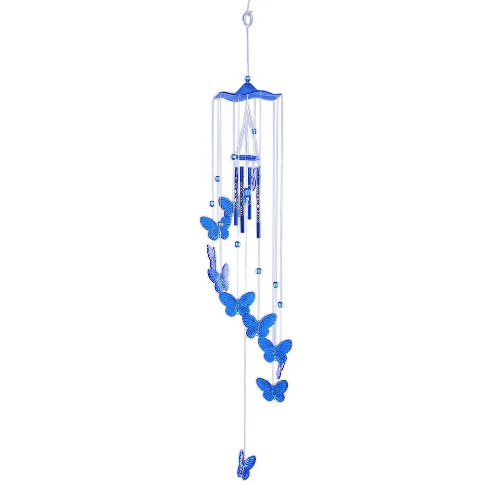 Delicate Metal Wind Chime with Bells and Butterfly Decor - Fesara