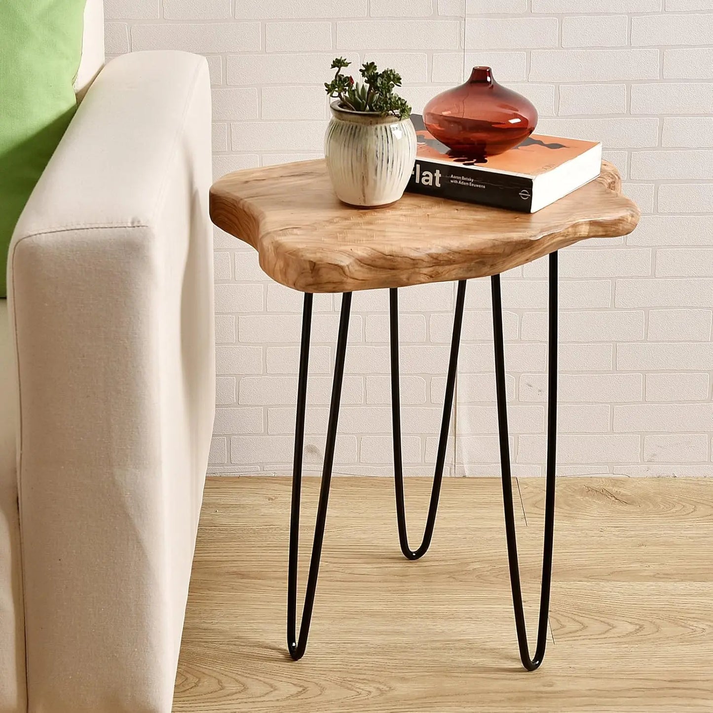 Rustic Wood End Table - Fesara