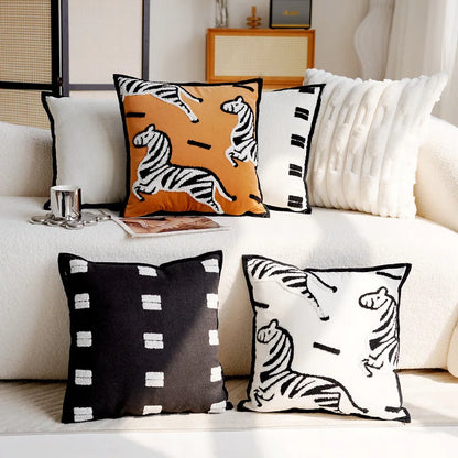 Stylish Embroidered Horse Print Throw Pillow for Home