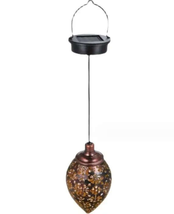 Solar Powered Outdoor Metal Lantern with Projection Effect