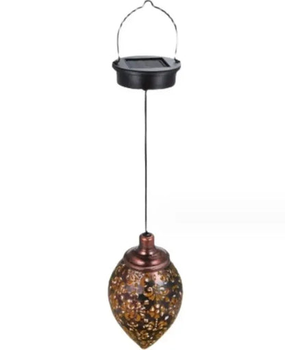 Solar Powered Outdoor Metal Lantern with Projection Effect