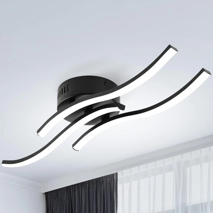 Sleek Modern Wave LED Table Lamp - Fesara