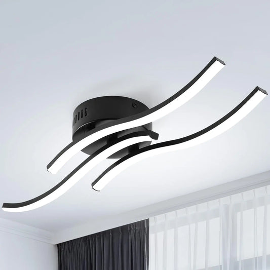 Sleek Modern Wave LED Table Lamp - Fesara