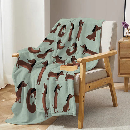Cozy Dachshund Fleece Throw Blanket
