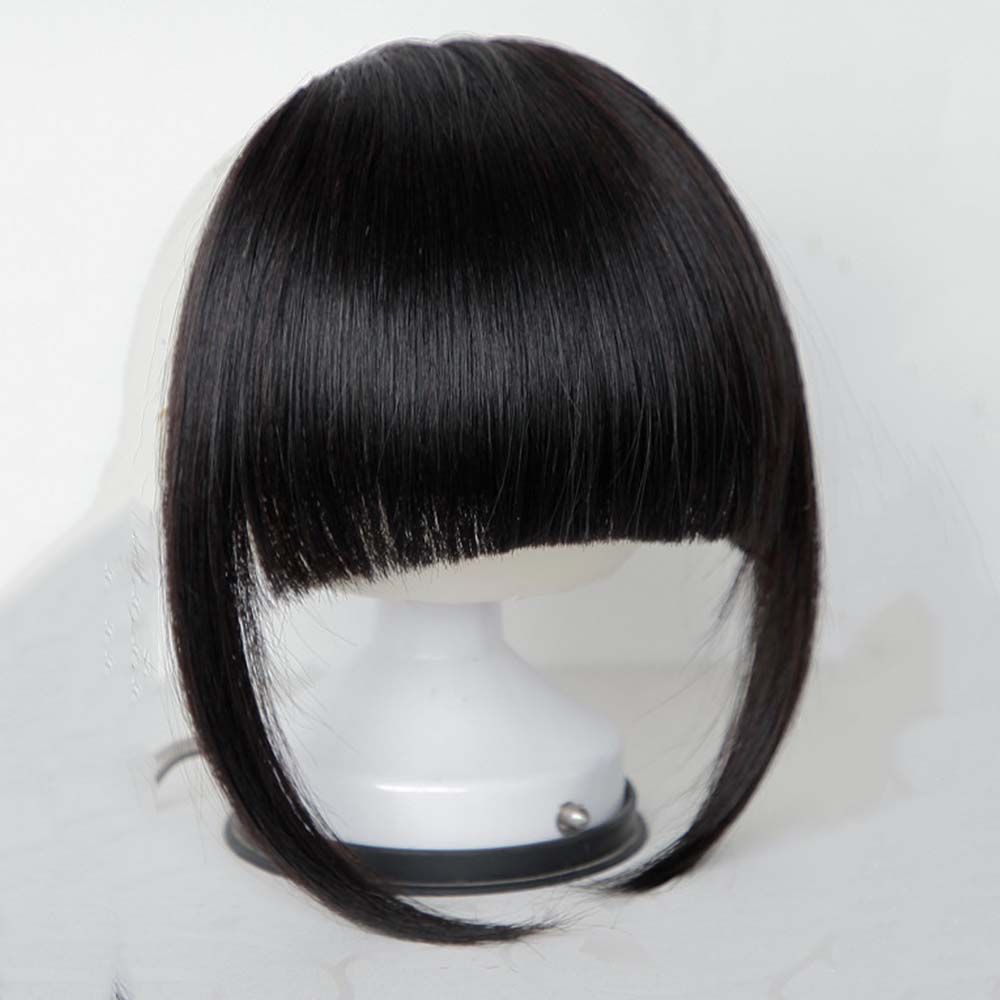 Easy Clip On Realistic Fake Hair Fringe Bangs