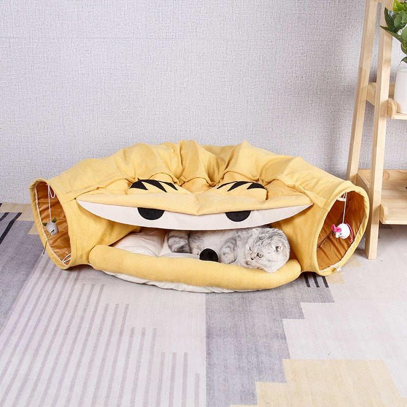 Portable Pet Play Foldable Tunnel House Bed