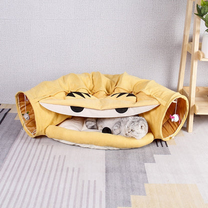 Portable Pet Play Foldable Tunnel House Bed