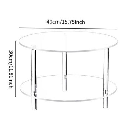 Simple Glass End Table with Sleek Adjustable Base