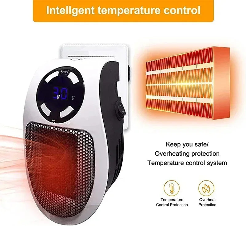 Compact 350W Electric Space Heater with Remote Control - Fesara