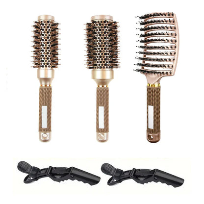 Professional Ionic Round Hair Brush Set for Styling - Fesara