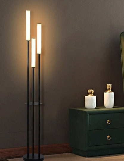Modern LED Floor Light with Storage Shelf