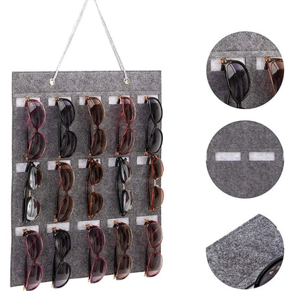 Compact Foldable Sunglasses Wall Organizer