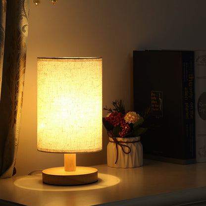 Rustic Wooden LED Table Lamp for Modern Home Office