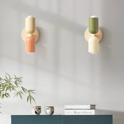 Simple Cream LED Double Wall Light For Home Decor