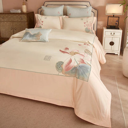 Luxurious Flower Print Bedding Set