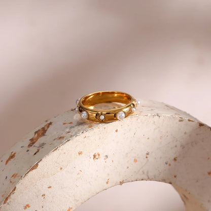 Luxury Diamond Star Studded Gold Ring