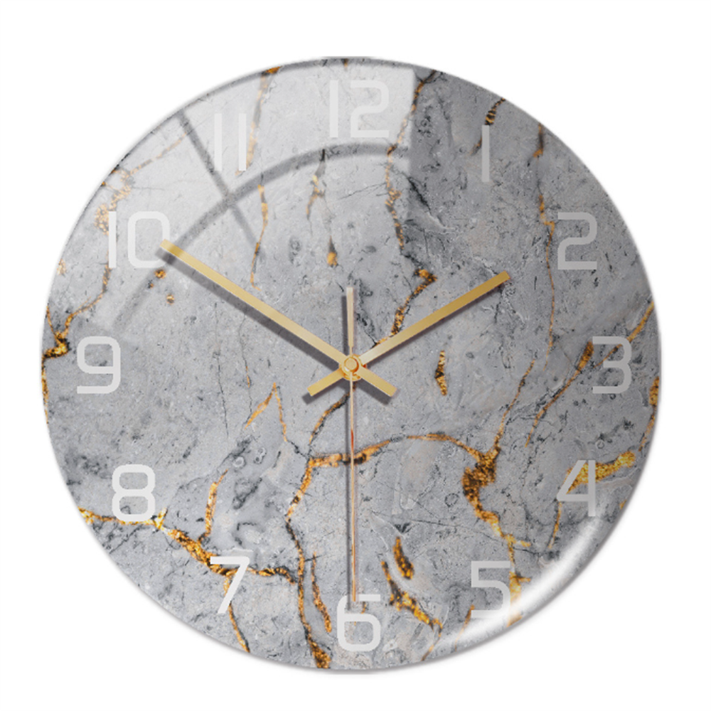 Elegant White Marble Silent Wall Clock