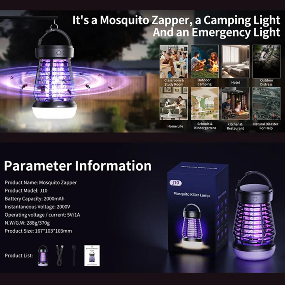 Portable Outdoor Bug Zapper Camping Lamp