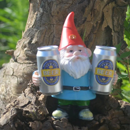 Funny Beer Gnome Garden Statue Decor