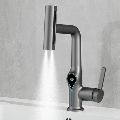 Modern Faucet with LED Temperature and Spray Nozzle