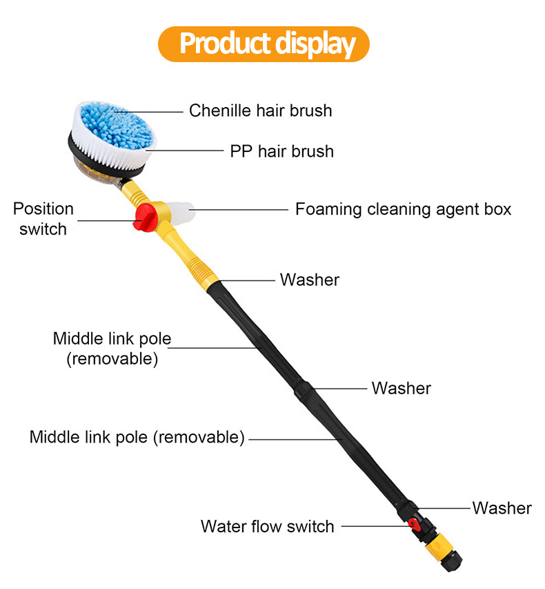 Long Handle Car Washing Brush with Soap Dispenser