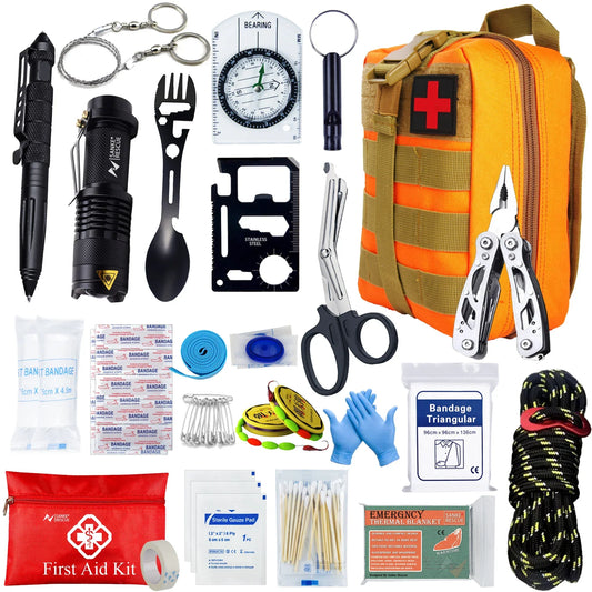 Ultimate 24-Piece Outdoor Survival Emergency Kit - Fesara